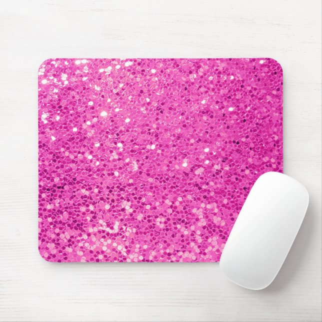 Pink Glitter Bling Mouse Pad (With Mouse)