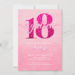 Pink Glitter Bliss 18th Birthday  Invitation<br><div class="desc">Sweet and sophisticated pink and glitter themed invitation</div>