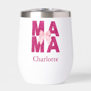Pink Glitter Bow MAMA Coquette Aesthetic Mother's
