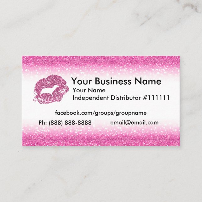 Pink Glitter Business Card (Front)