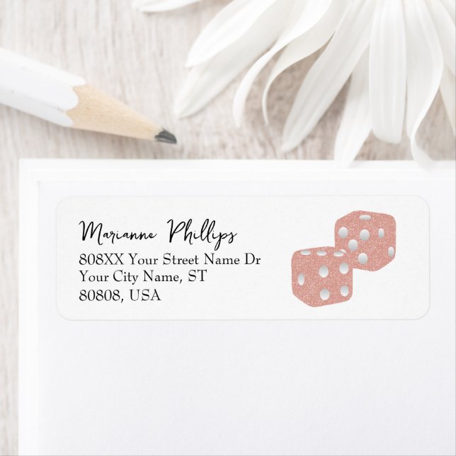 Pink Glitter Casino Dice (Insitu)