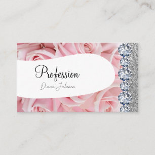 Pink Glitter Chic Gold Artist Rose Gold Business C Card