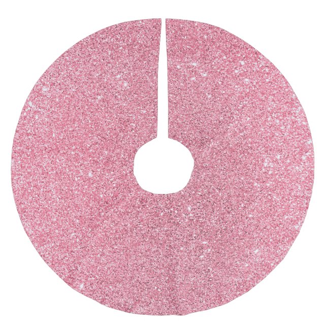 Pink glitter, Christmas abstract texture. Brushed Polyester Tree Skirt (Front)