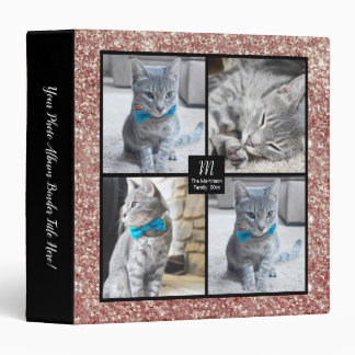 Pink Glitter Collage Personalized Photo Album Binder