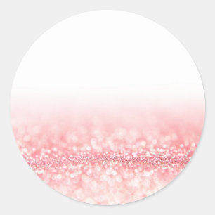 Pink Glitter Custom Trendy Classic Round Sticker