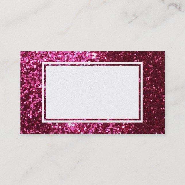 Pink Glitter Customizable Business Card (Front)