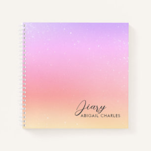 Pink Glitter Cute Pretty Diary Notebook