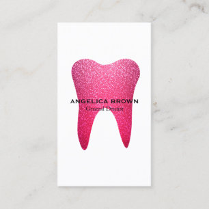 Pink Glitter Dental Business Card