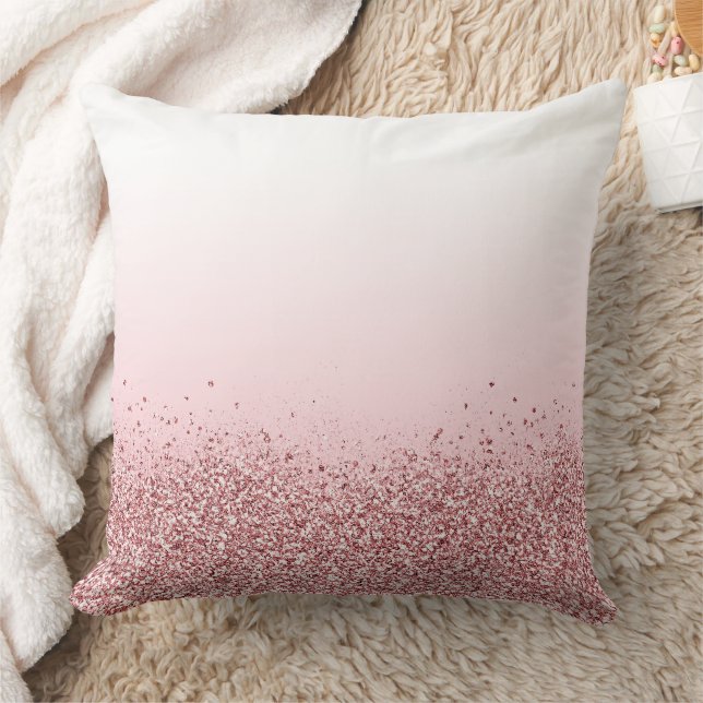 Pink Glitter Design Throw Pillow (Blanket)