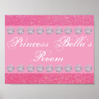 Pink Glitter Diamond Princess Room Personalized
