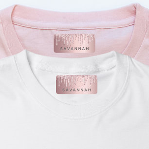Pink glitter drips custom monogram name 