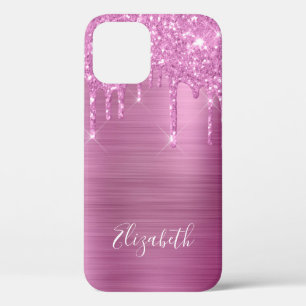 Pink Glitter Drips Monogram Case-Mate iPhone Case