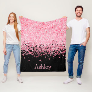 Pink Glitter Fleece Blanket