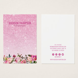 Pink Glitter Floral Earring Display