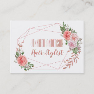 Pink Glitter Floral Geometric Beauty Appointment Card