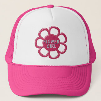 Pink Glitter Flower Girl Trucker Hat