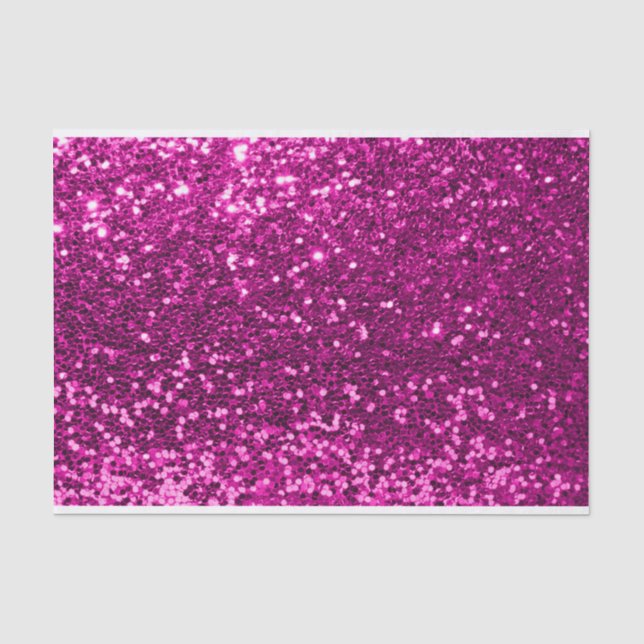 Pink Glitter Fuchsia Sparkly Sweet 16th Bridal VIP Tissue Paper (Front)