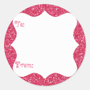 Pink Glitter Gift Tag