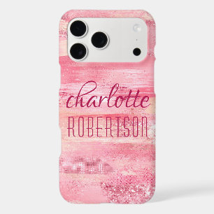 Pink Glitter Girly Shimmer Personalized Name