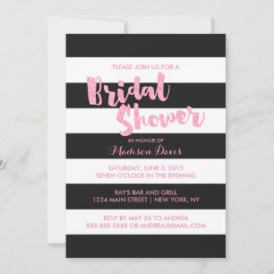 Pink Glitter Glamourous Bridal Shower Invites