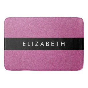 Pink Glitter, Glitter Background, Your Name Bath Mat