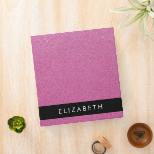 Pink Glitter, Glitter Background, Your Name Binder