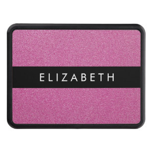 Pink Glitter, Glitter Background, Your Name Trailer Hitch Cover