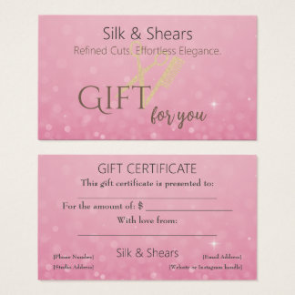 Pink Glitter & Gold Hair Studio Gift Certificate