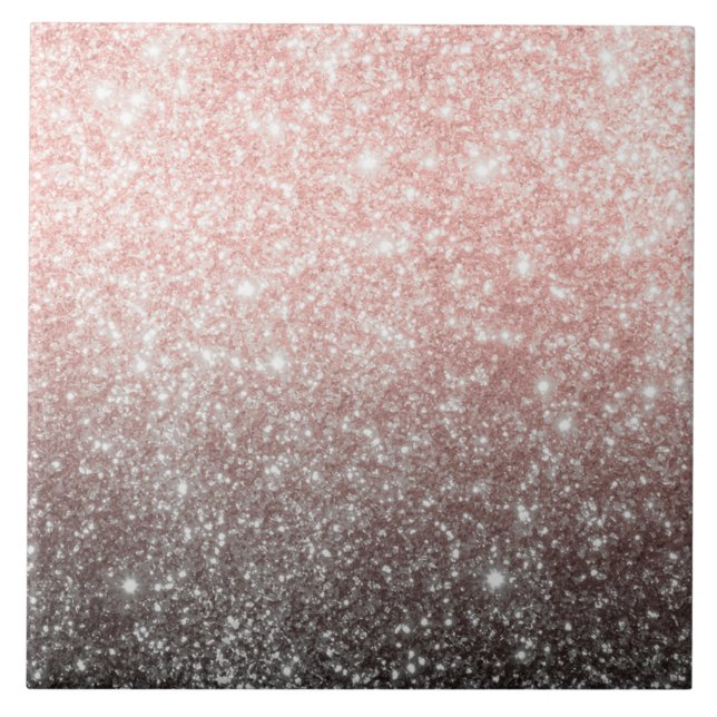 Pink glitter gradient black tile (Front)