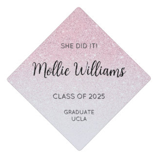 PINK GLITTER Graduation Cap