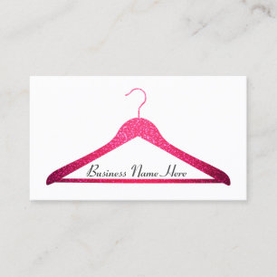 Pink Glitter Hanger Business Card