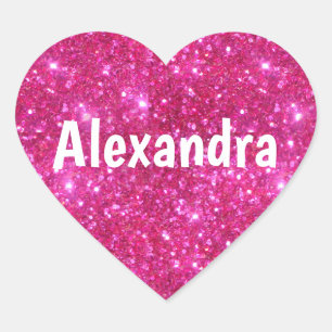 Pink Glitter Heart Sticker