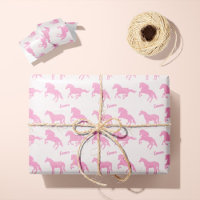 Pink Glitter Horse Pattern Little Girl First Name