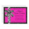 Pink Glitter Invite With Zebra Print Bow