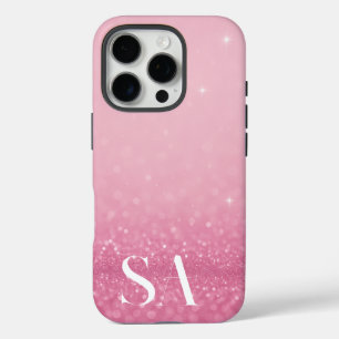 Pink Glitter iPhone Case with Initials & Name