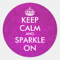 Pink glitter Keep calm and sparkle on stickers