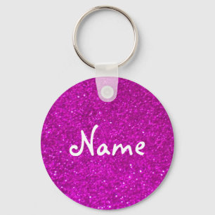 Pink glitter keychain with faux glimmers