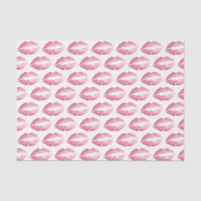Pink glitter kiss pattern tissue paper (Front)