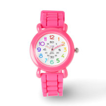 Pink Glitter Learning Watch with Labelled Hands
