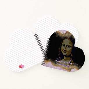 Pink Glitter Leonardo Da Vinci Gioconda Notebook