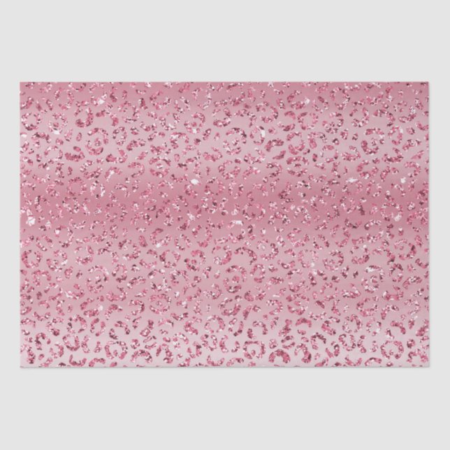 Pink Glitter Leopard Ombre Tissue Paper (Front)