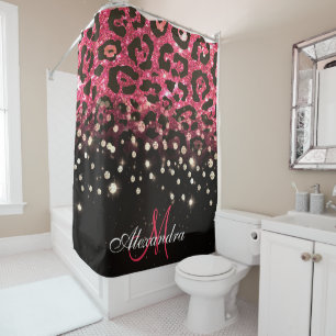 Pink Glitter Leopard Print and Diamonds