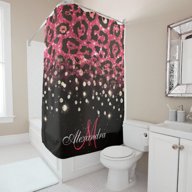 Pink Glitter Leopard Print and Diamonds (In Situ)