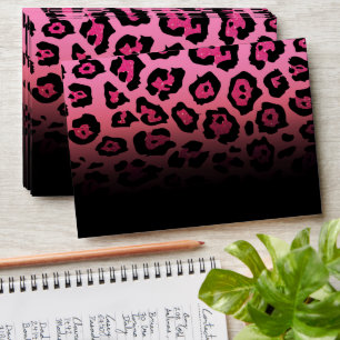 Pink Glitter Leopard Print Envelope