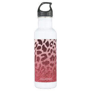 Pink Glitter Leopard Skin 710 Ml Water Bottle