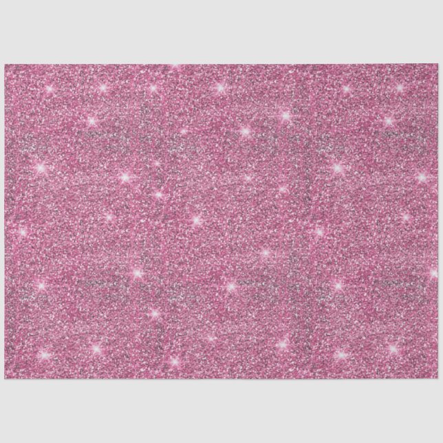 Pink Glitter Light Shimmer Shine Christmas Tissue Paper (Front)