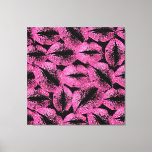 Pink Glitter Lips #3 Canvas Print