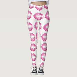 Pink Glitter Lips Leggings