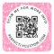 Pink glitter look border QR code and text