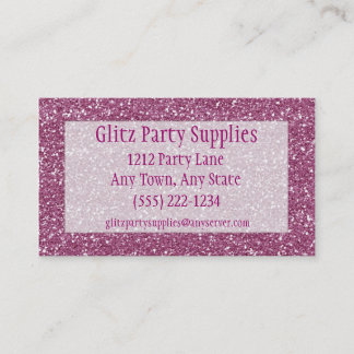 Pink Glitter Look Business Card Customizable